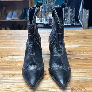 Matisse Black Leather Heeled Boots